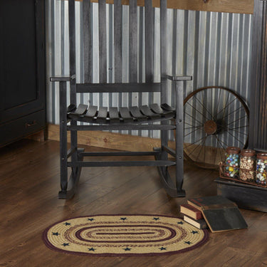 Potomac Jute Braided Rug Oval Stencil Stars 20